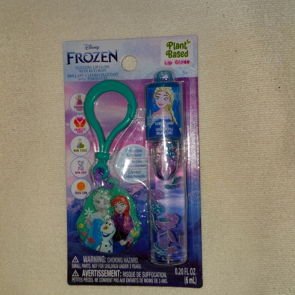 Disney Frozen floatin lip gloss key chain/ bag charm "blueberry" plant-b… - Picture 1 of 5